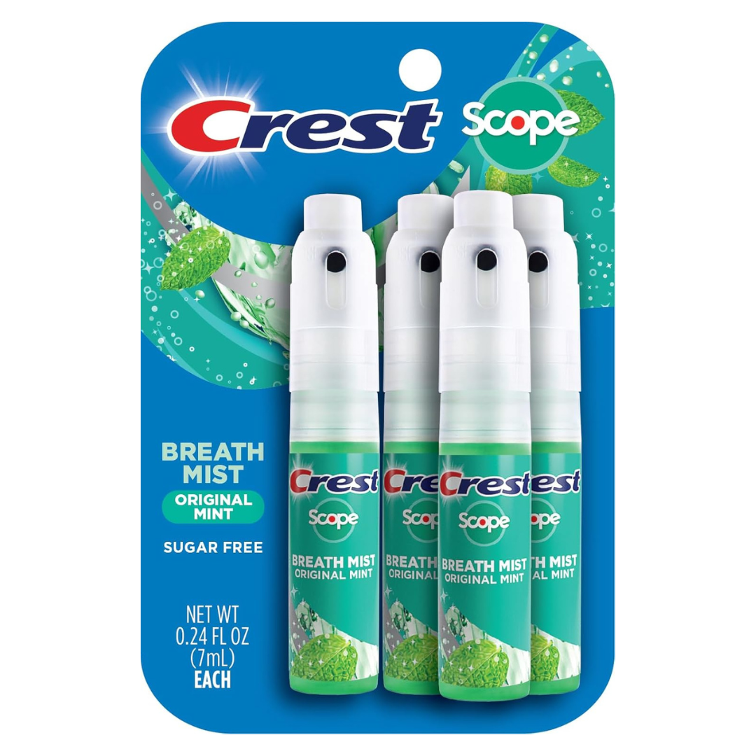 4-Pack 0.24oz Crest Scope Mint Breath Mist Sprays