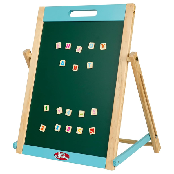 Easy Playhouse Double-Sided Wooden Tabletop Easel Board