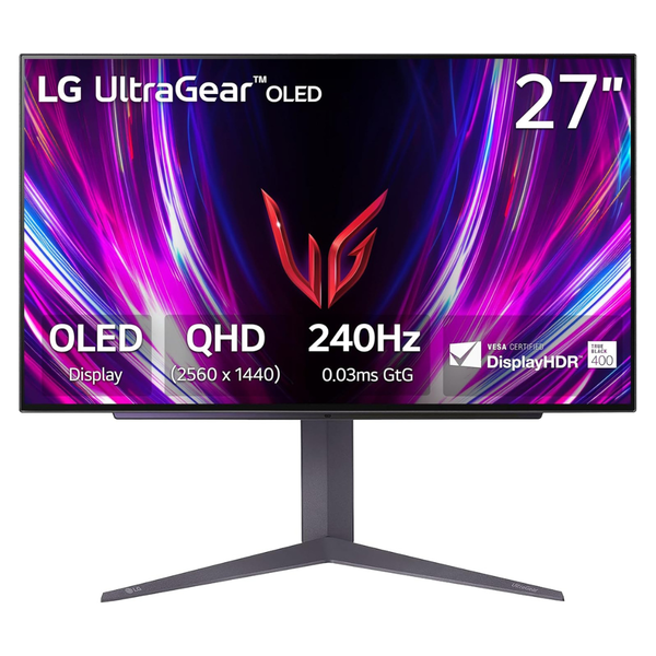 27" LG UltraGear 27GS93QE-B WQHD 240Hz 0.3ms HDR OLED Freesync And G-SYNC Compatible Monitor