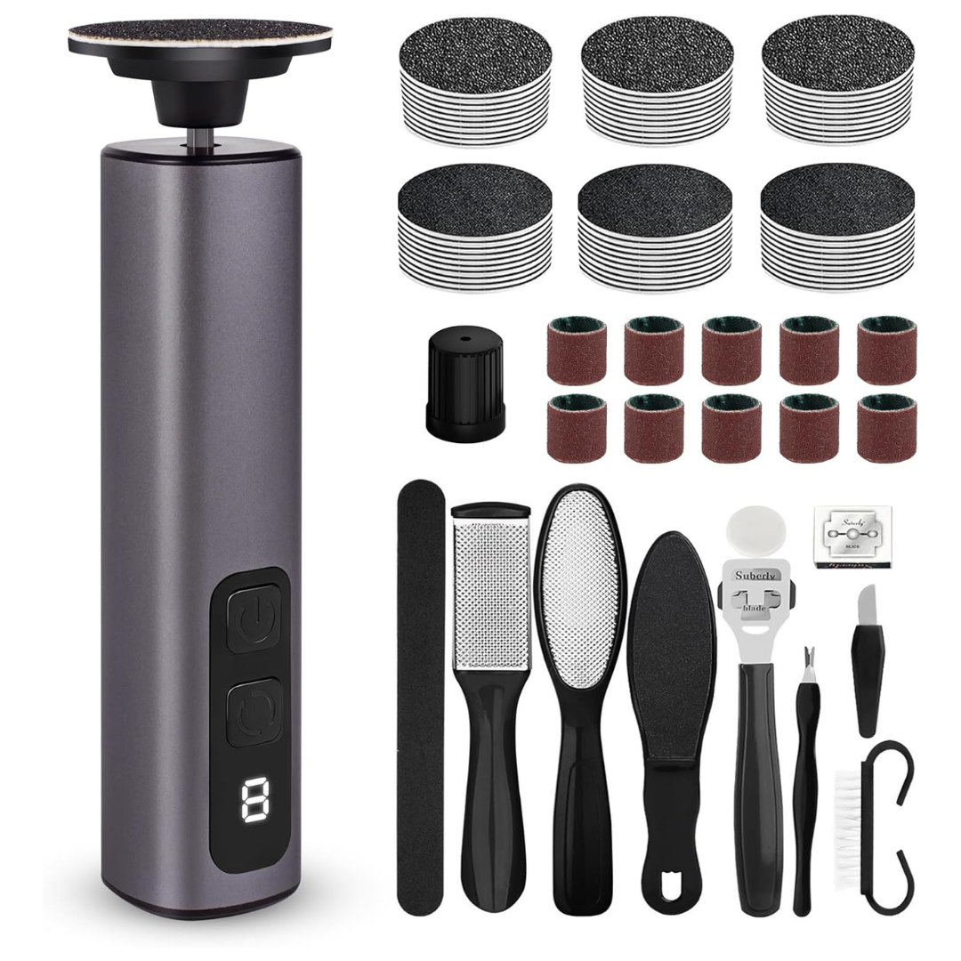 Electric 9-Speed Rechargeable Callus Remover (Dark Gray)