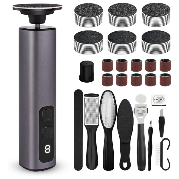 Electric 9-Speed Rechargeable Callus Remover (Dark Gray)