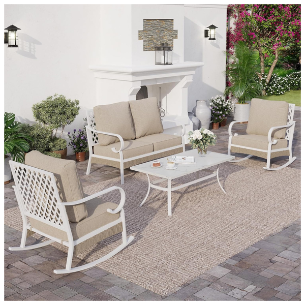 4-Piece Sunshine Valley Metal Outdoor Patio Furniture Sets