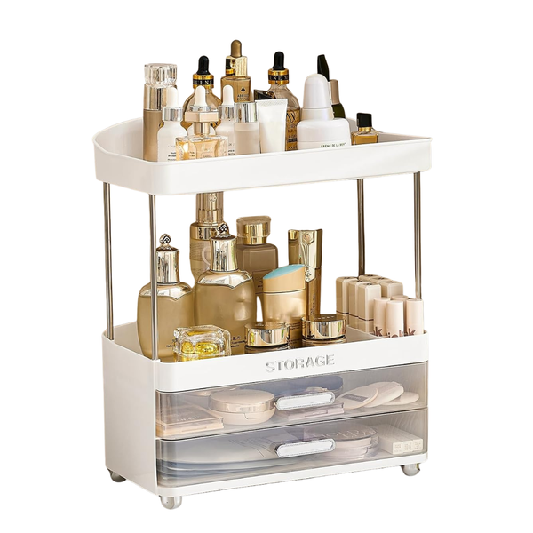 2-Tier 2-Drawer Makeup Organizer Countertop