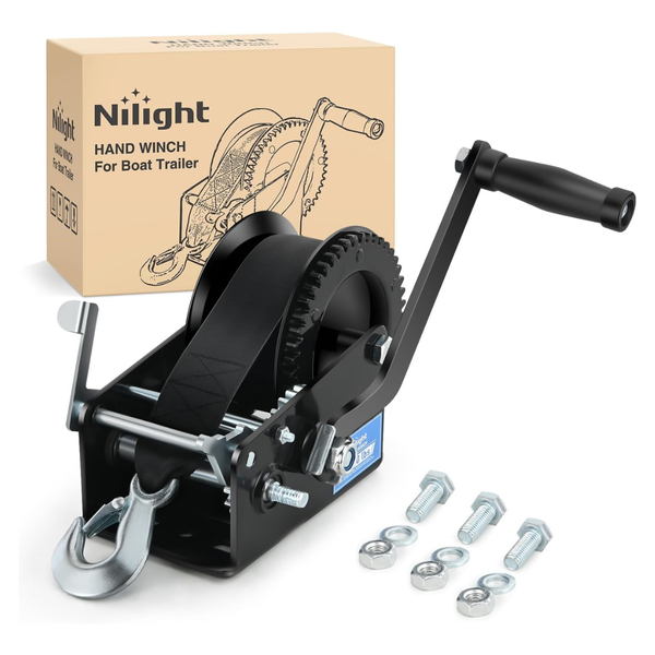 Nilight 3500 lbs Heavy Duty Hand Crank Boat Trailer Winch