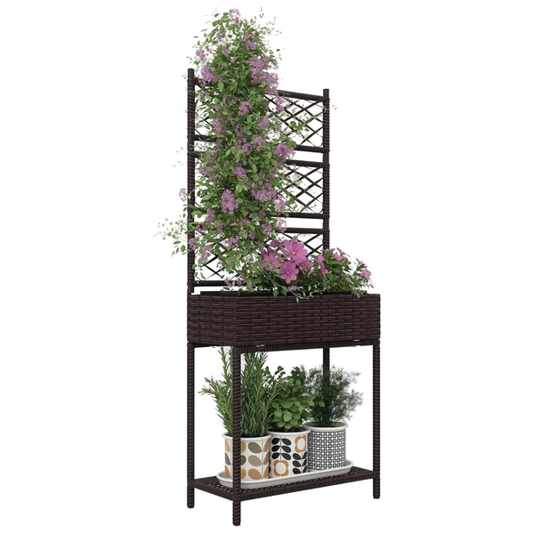 Freestanding Raised Garden Bed With Trellis