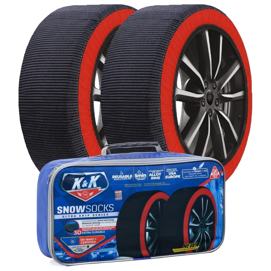 K&K Ultimate Grip Automotive Snow Socks For Tires