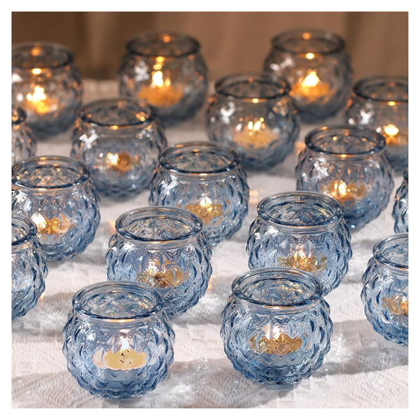 48-Pieces Round Glass Candle Holders For Tea Lights
