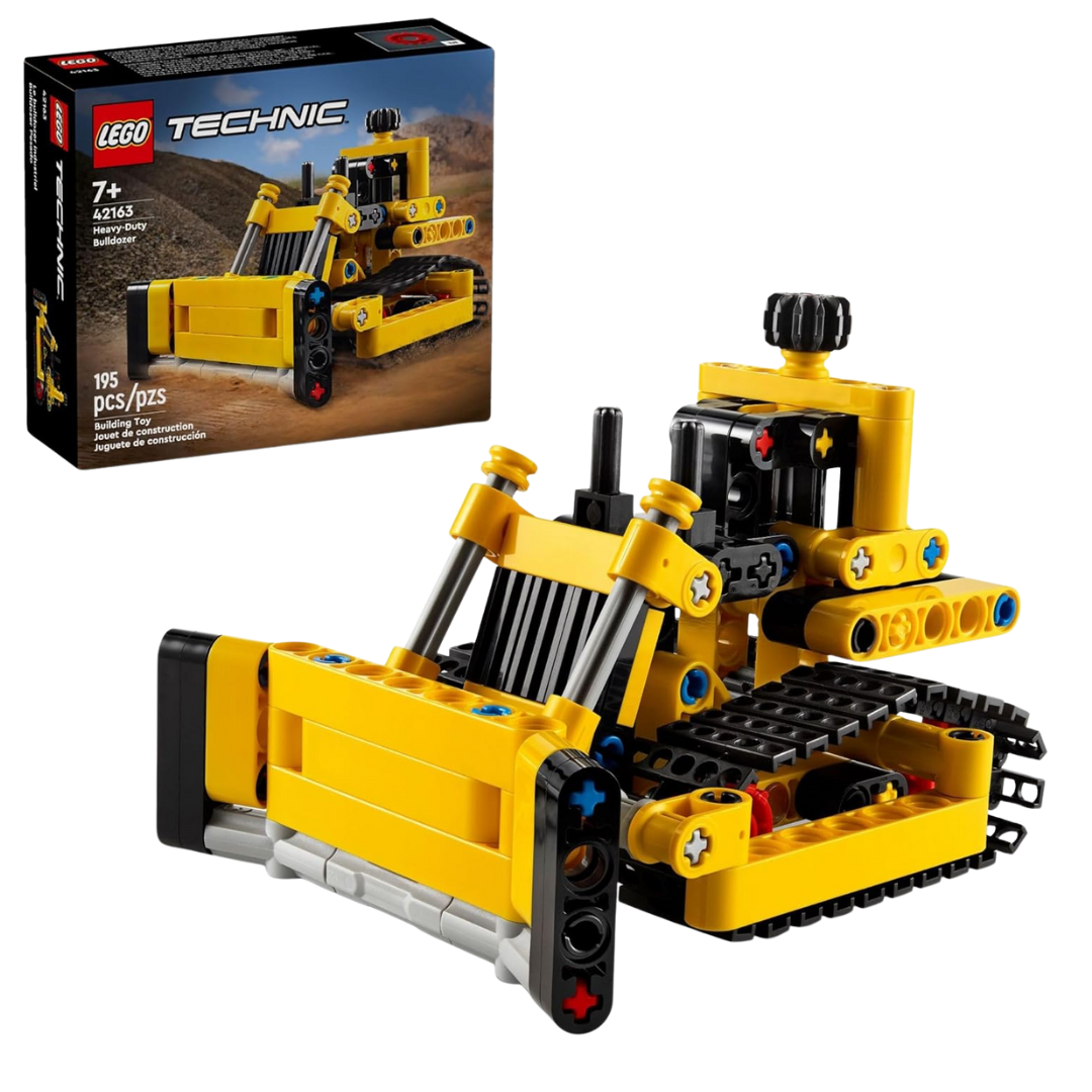 195-Piece LEGO Technic Heavy-Duty Bulldozer Building Toy Set (42163)