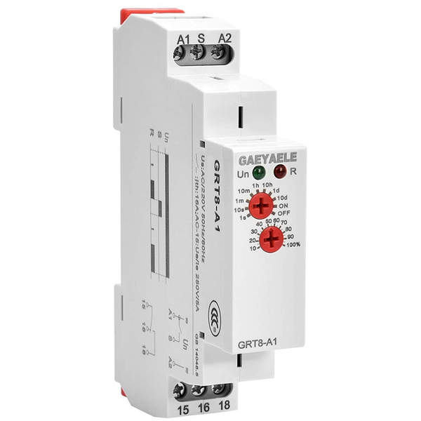 GAEYAELE 16A Adjustable Delay On Time Relay Din Rail Timer