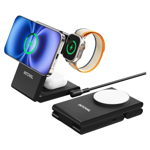 Intoval 3-In-1 Magnetic Foldable Charging Station