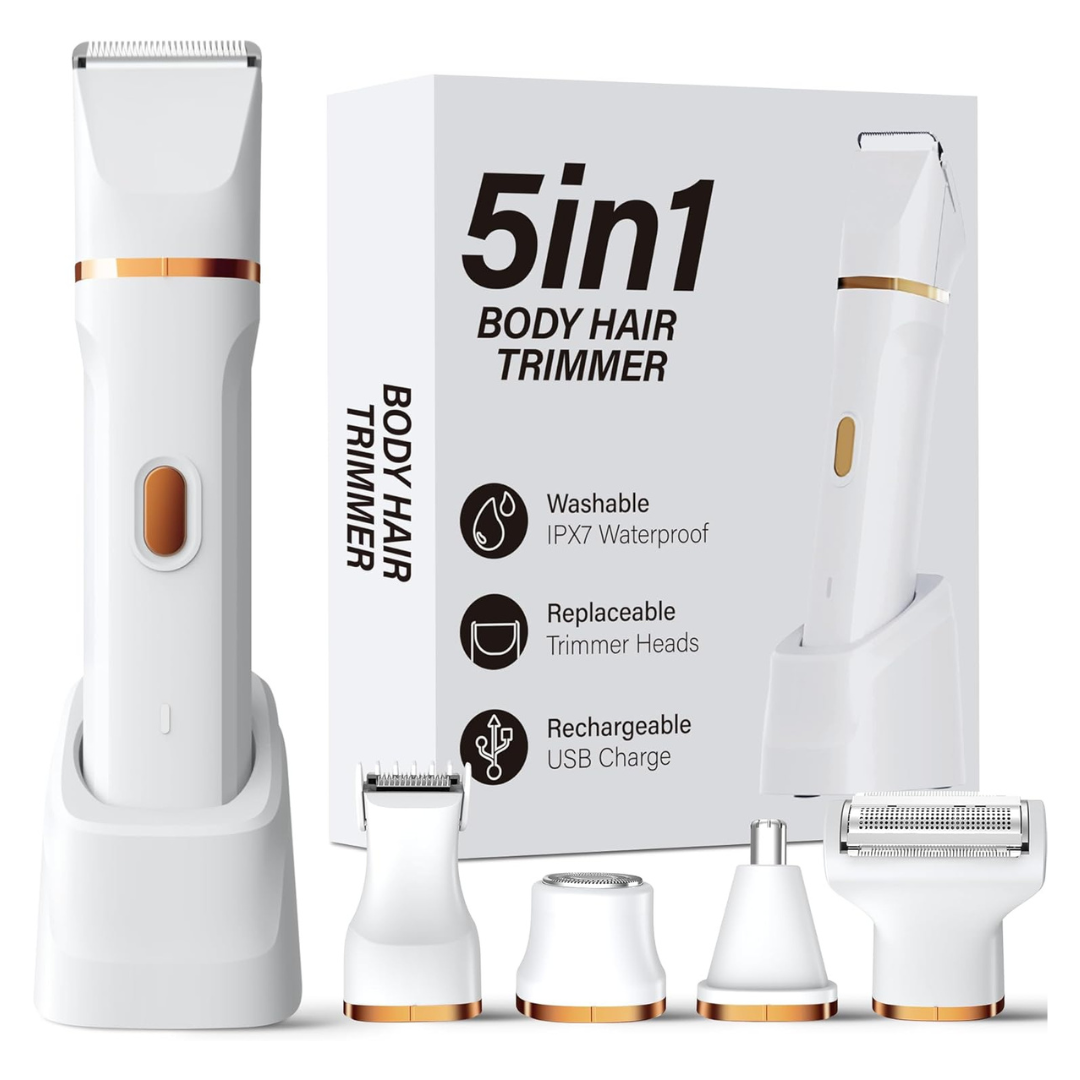 5-In-1 Women's Waterproof Cordless Electric Bikini Trimmer