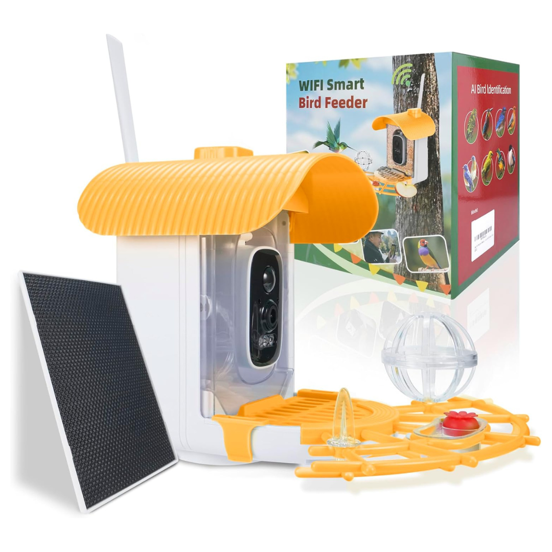 Smart Bird Feeder With Solar 2K Camera & App Control (3 Colors)