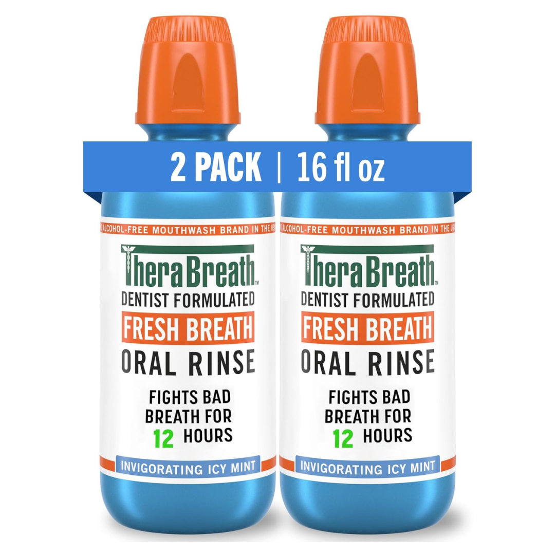 2-Count 16oz TheraBreath Fresh Breath Mouthwash (Icy Mint/Mild Mint)