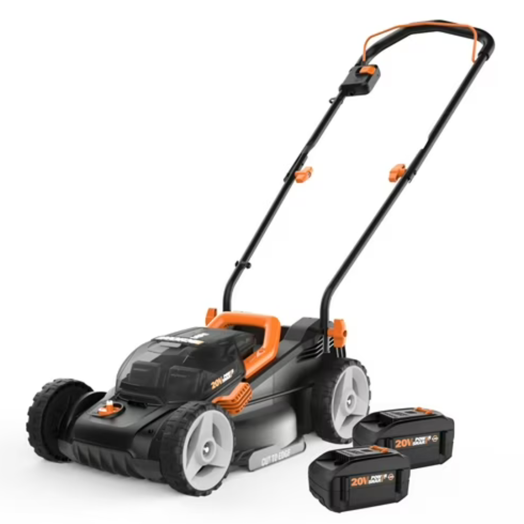 Worx 40V Power Share 14" Cordless Lawn Mower With 2 Batteries & Charger