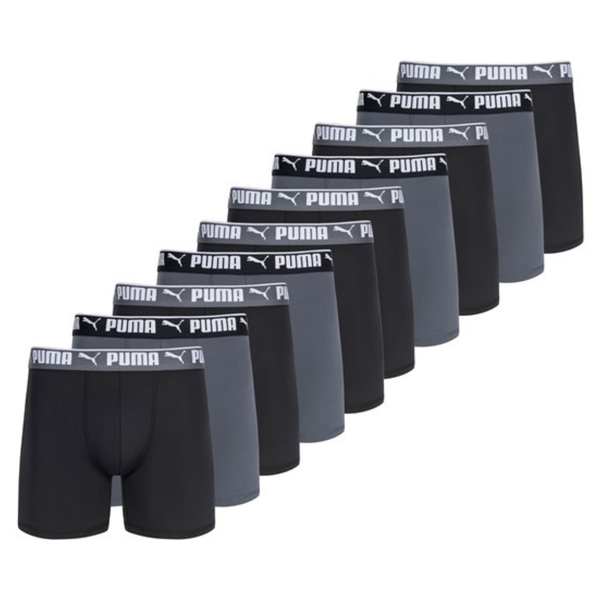 10-Pack PUMA Men's Performance Boxer Briefs (Various)