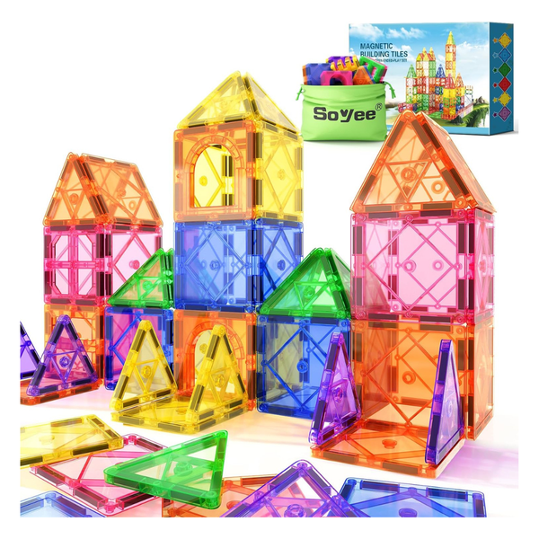 32-Piece Soyee Magnetic Tiles Building Blocks Set for Kids