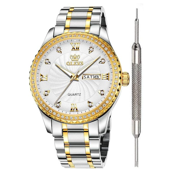 Stainless Steel Waterproof Crystal Rhinestone CZ Watch
