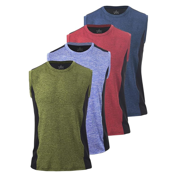 4-Pack Men's Sleeveless Workout Quick Dry Shirts