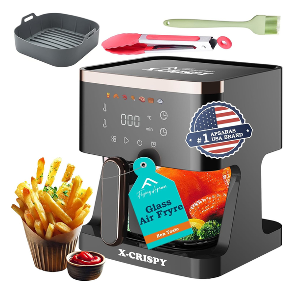5.2QT Glass Air Fryer With Transparent Viewing Pot