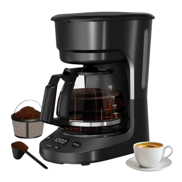 Auseo 5-Cup Programmable Drip Coffee Maker With 0.75L Glass Carafe