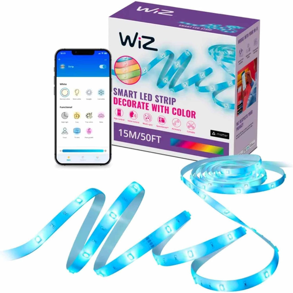 50ft WiZ + Preset Light Modes + Control LED Smart Light Strip