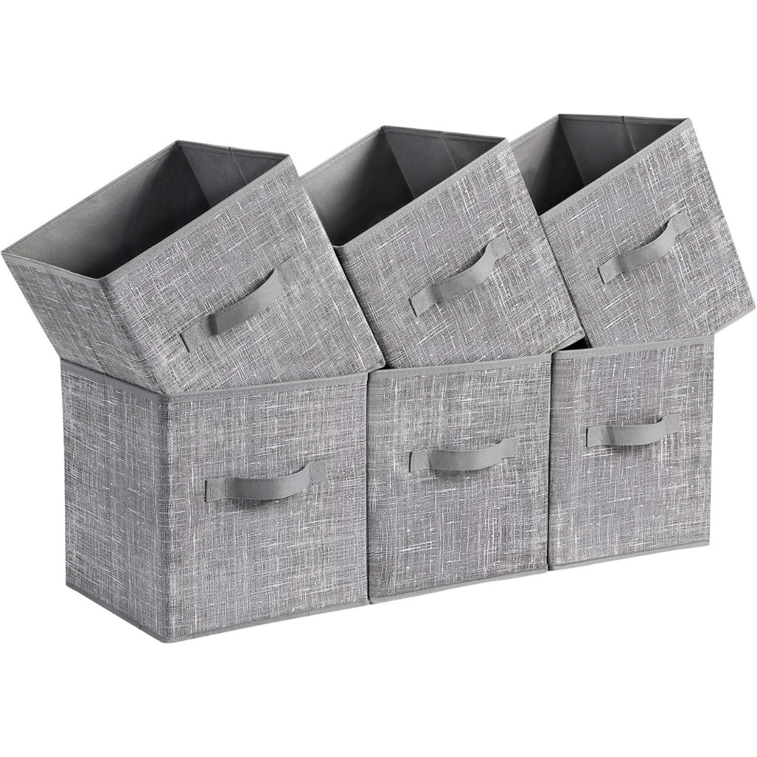 6-Pack Songmics 11" Non-Woven Fabric Bins with Handles