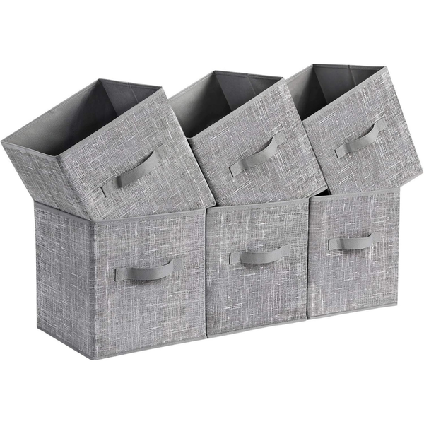 6-Pack Songmics 11" Non-Woven Fabric Bins with Handles