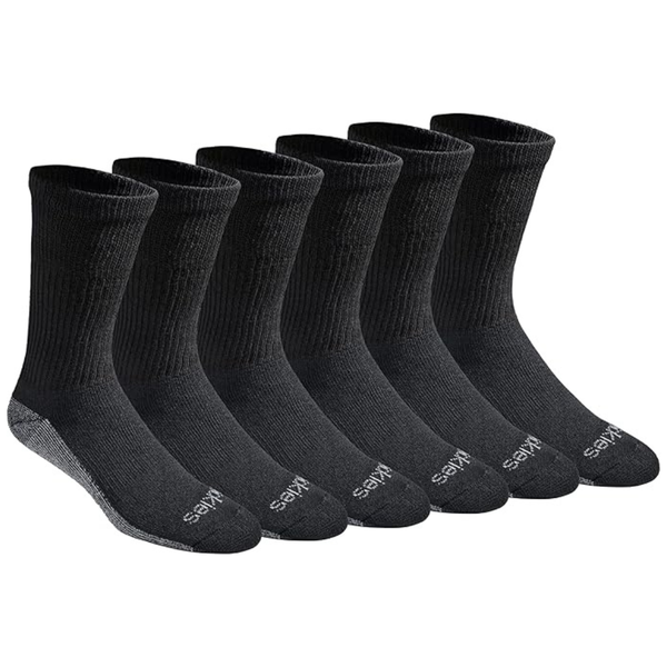6-Pairs Dickies Men's Dri-Tech Original Moisture Control Crew Socks