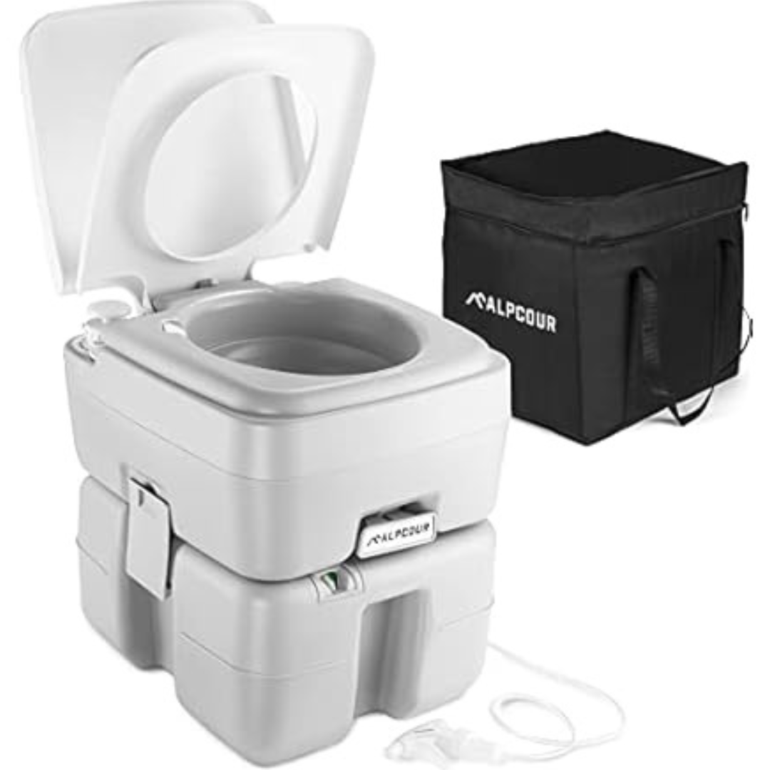 Alpcour Portable Toilet w/Travel Bag & 5.3 Gallon Waste Tank