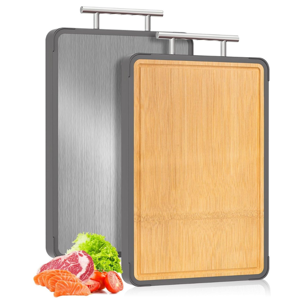 Food Grade Double Sided Pure Titanium & Bamboo Chopping Board
