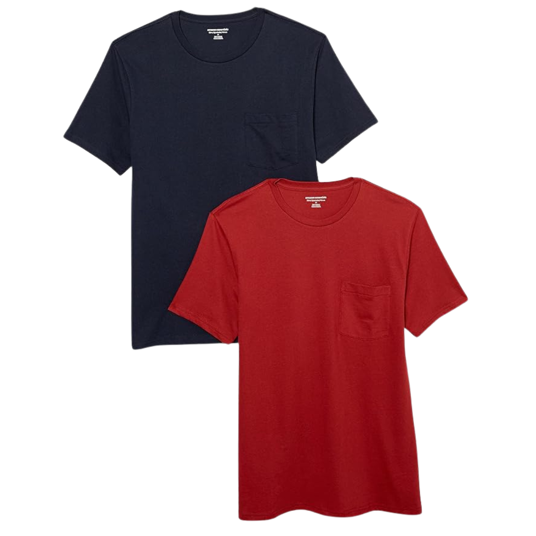 2-Pack Amazon Essentials Men's Short-Sleeve Crewneck T-Shirts