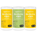 255-Count (3pk x 85ct) Amazon Basics Lemon & Fresh Scent Disinfecting Wipes