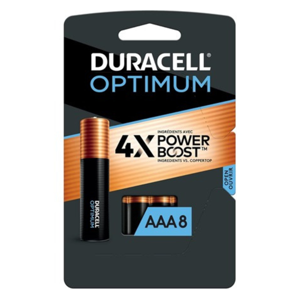 8-Count Duracell Optimum All-Purpose Alkaline AAA Batteries