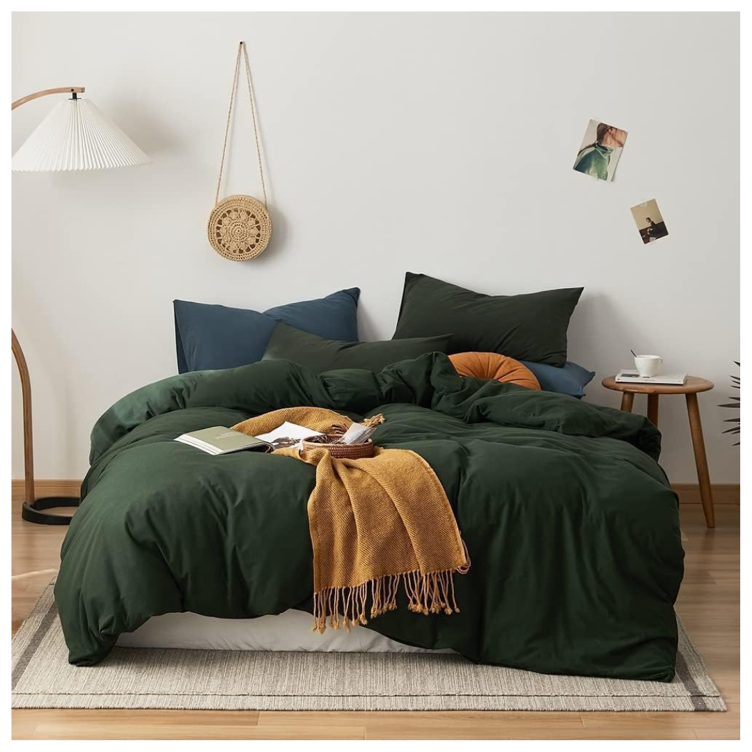 Jersey Knit Cotton Duvet Cover With Zipper Closure