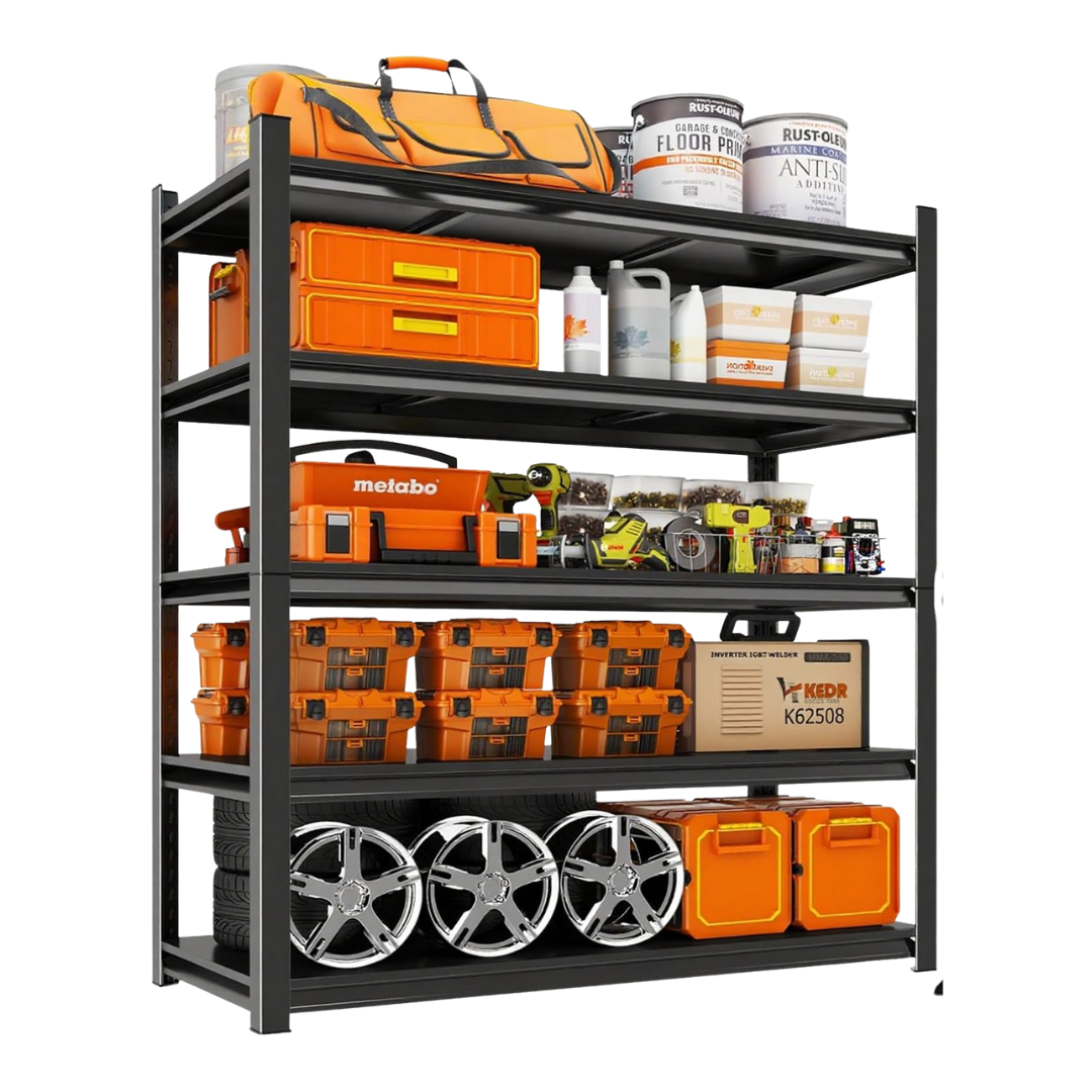 40"Wx63"H Heavy Duty 5-Tier Steel Garage Shelving Unit