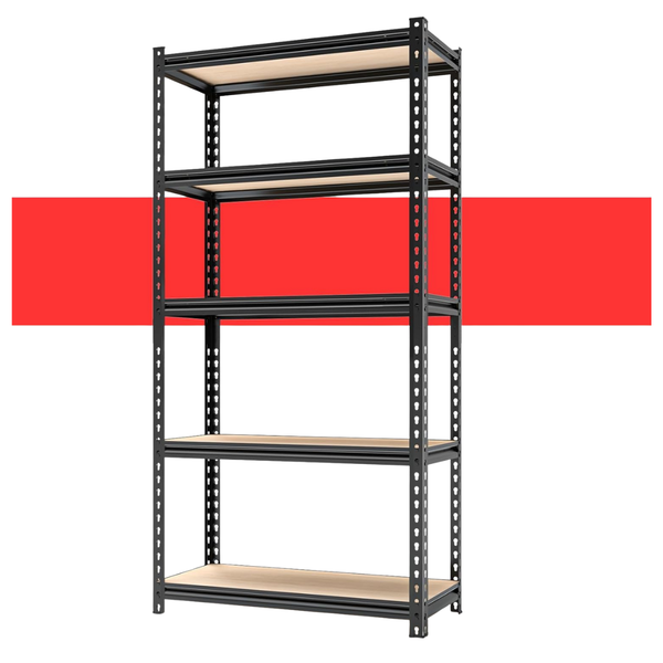 5-Shelf Metal Steel Heavy-Duty Rack (60" H x 28" W x 12" D)