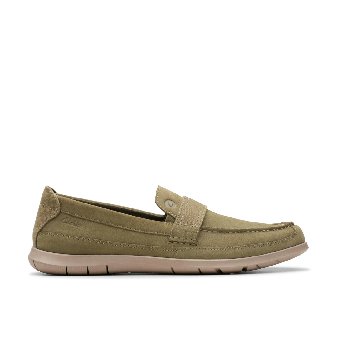 Clarks Men's Flexway Band Loafer (Olive Suede)