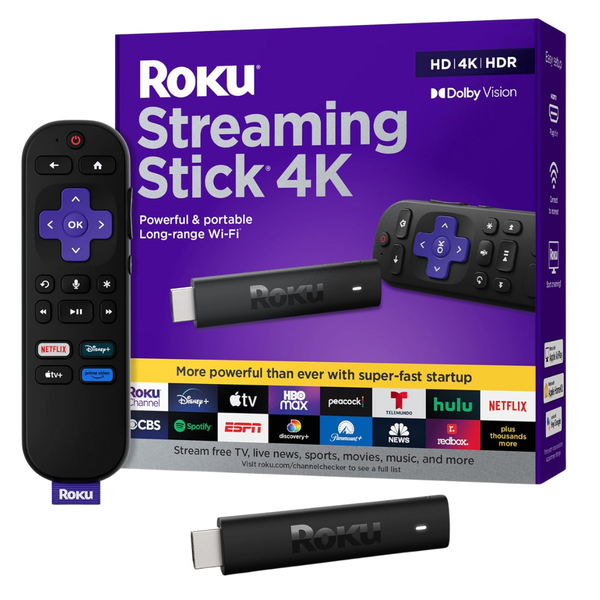 Roku Streaming Stick 4K Media Player With Roku Voice Remote
