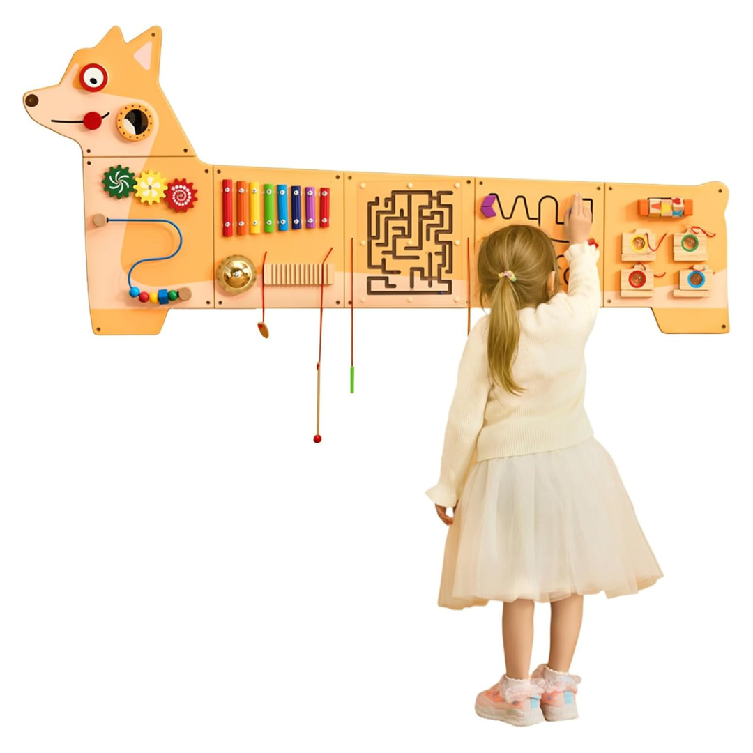 Dog Activity Busy Board With 12 Montessori Wall Activities