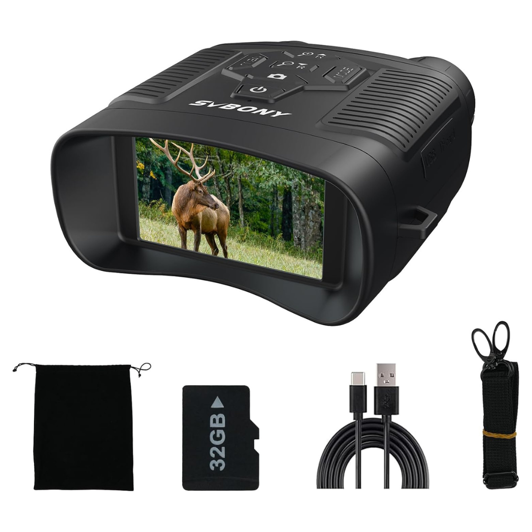 SVBONY 4K 3 HD Screen Night Vision Binoculars W/ 32GB TF Card