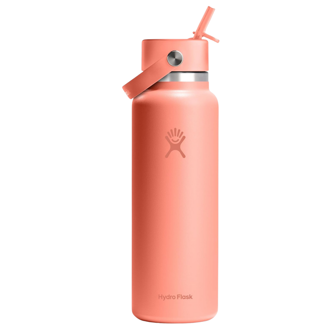 40-Oz Hydro Flask Wide Mouth Flex Straw Cap Vacuum Insulated Stainless Steel Water Bottle (Sunglow)