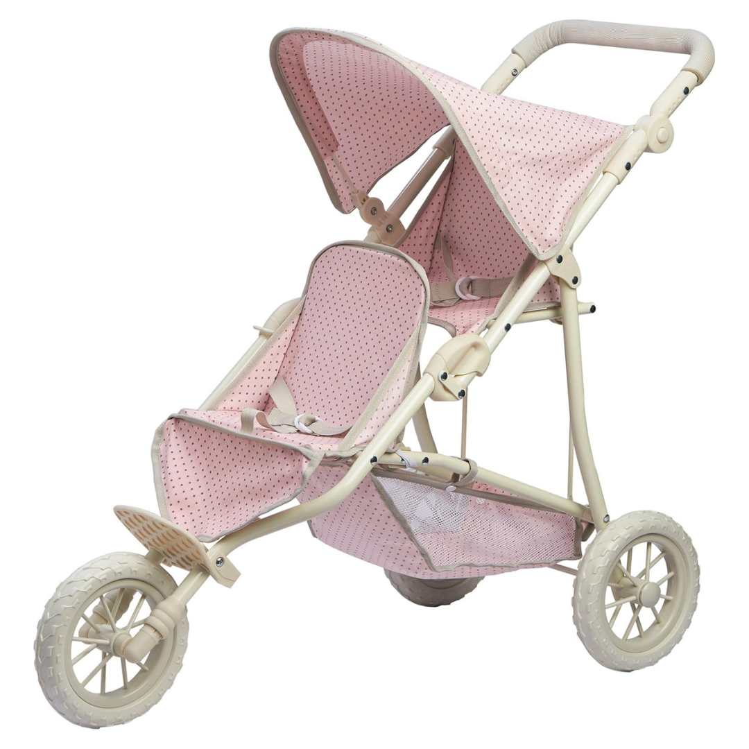 Olivia's Little World Polka Dots Princess Baby Doll Twin Jogging Stroller