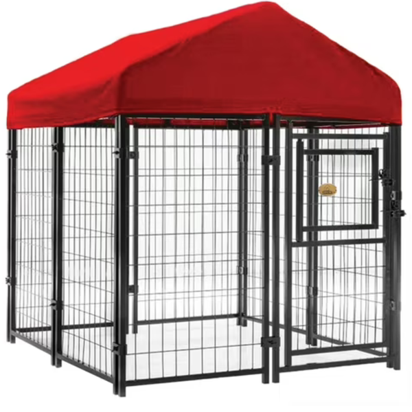 KennelMaster Welded Wire Dog Kennel With Cover (4ft x 4ft x 4.3ft)