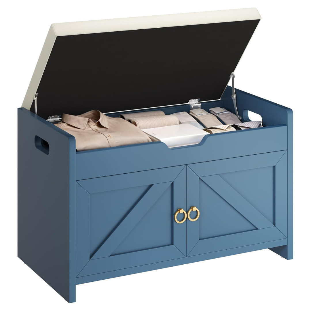 Yitahome Entryway Bench Cushioned Seat With Lift-Top Shoe Storage