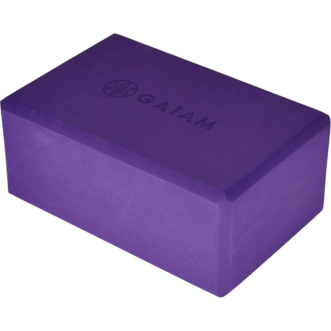 2-Pack Gaiam Latex-Free Eva Foam Yoga Blocks (Beveled Edges, Deep Purple)