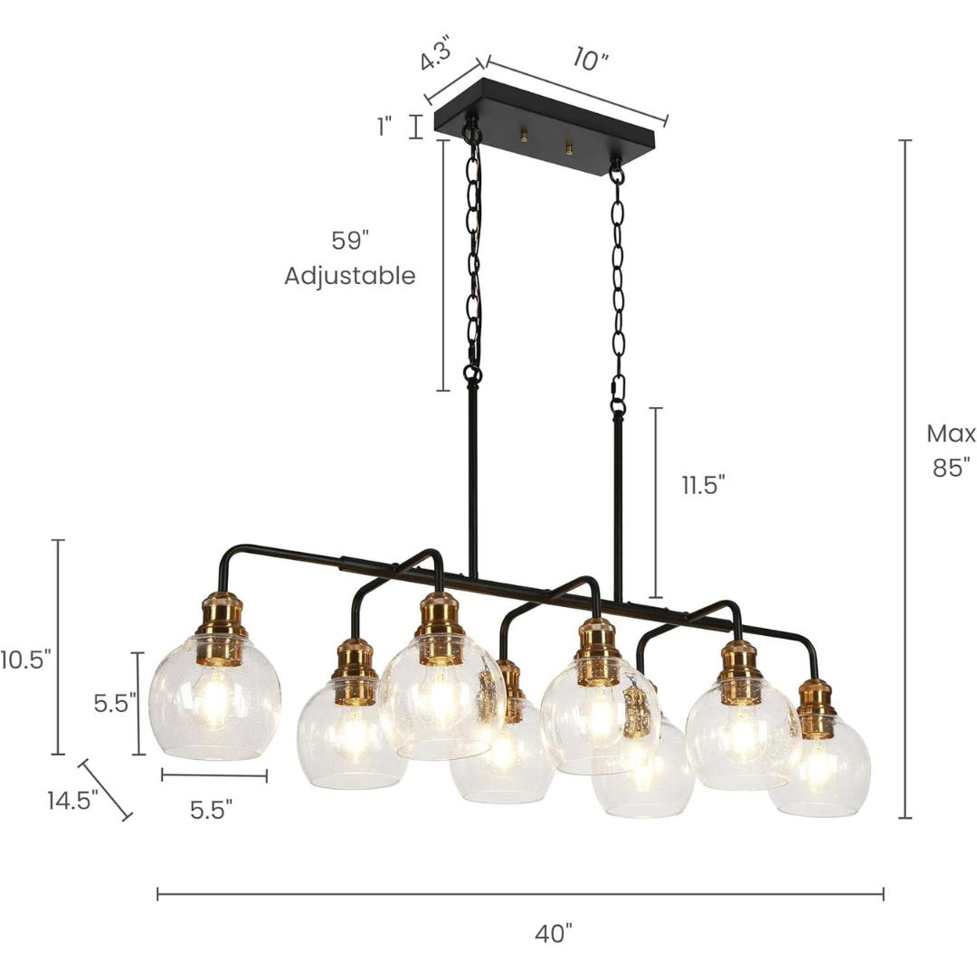 Classy Leaves 8-Light Modern Rectangular Chandeliers
