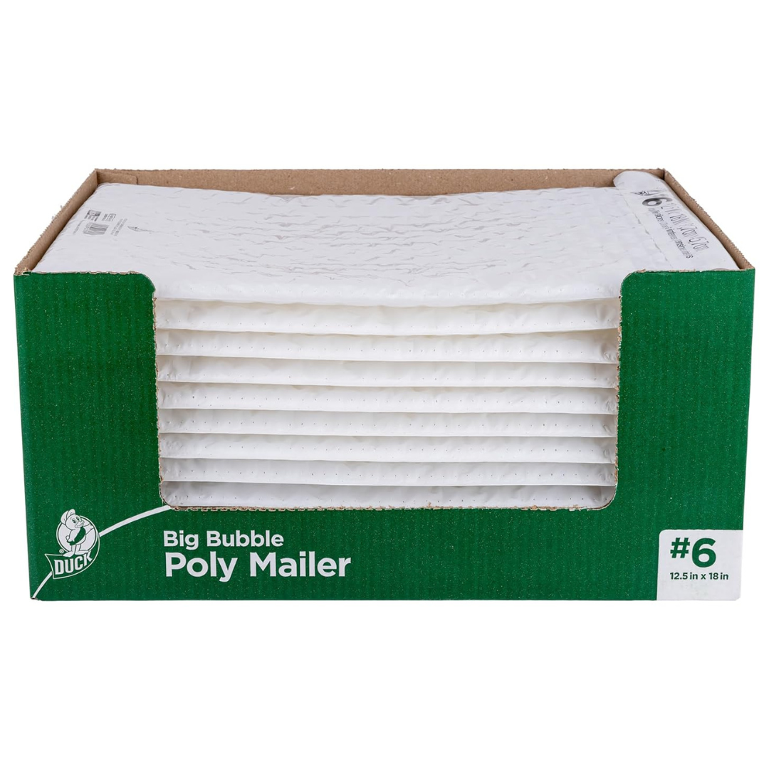 12-Pack 12.5" x 18" Duck Brand #6 Big Bubble Poly Mailer