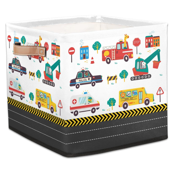 13" Cute Cartoon Excavator Collapsible Storage Cubes