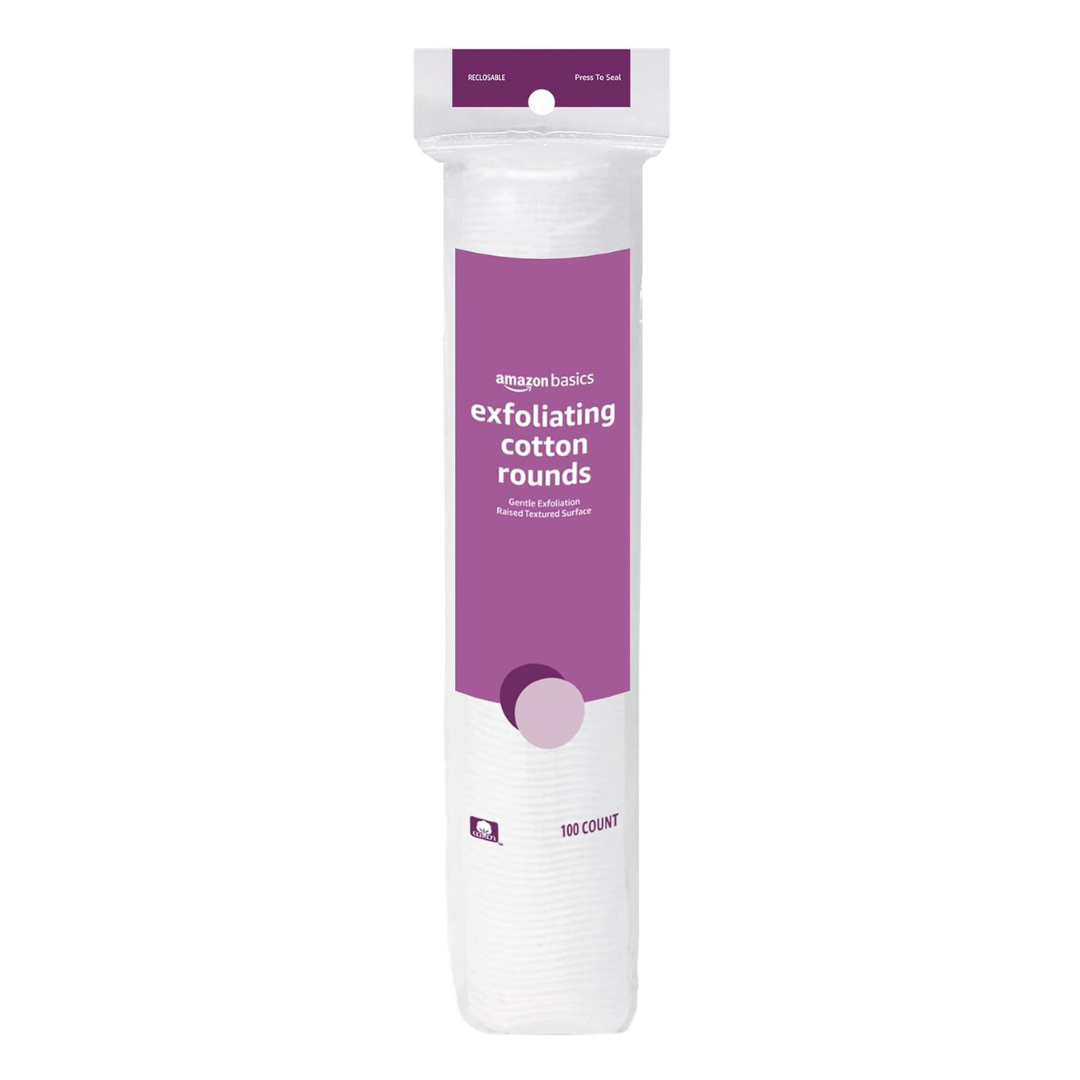 Amazon Basics 100-Count Exfoliating Cotton Rounds