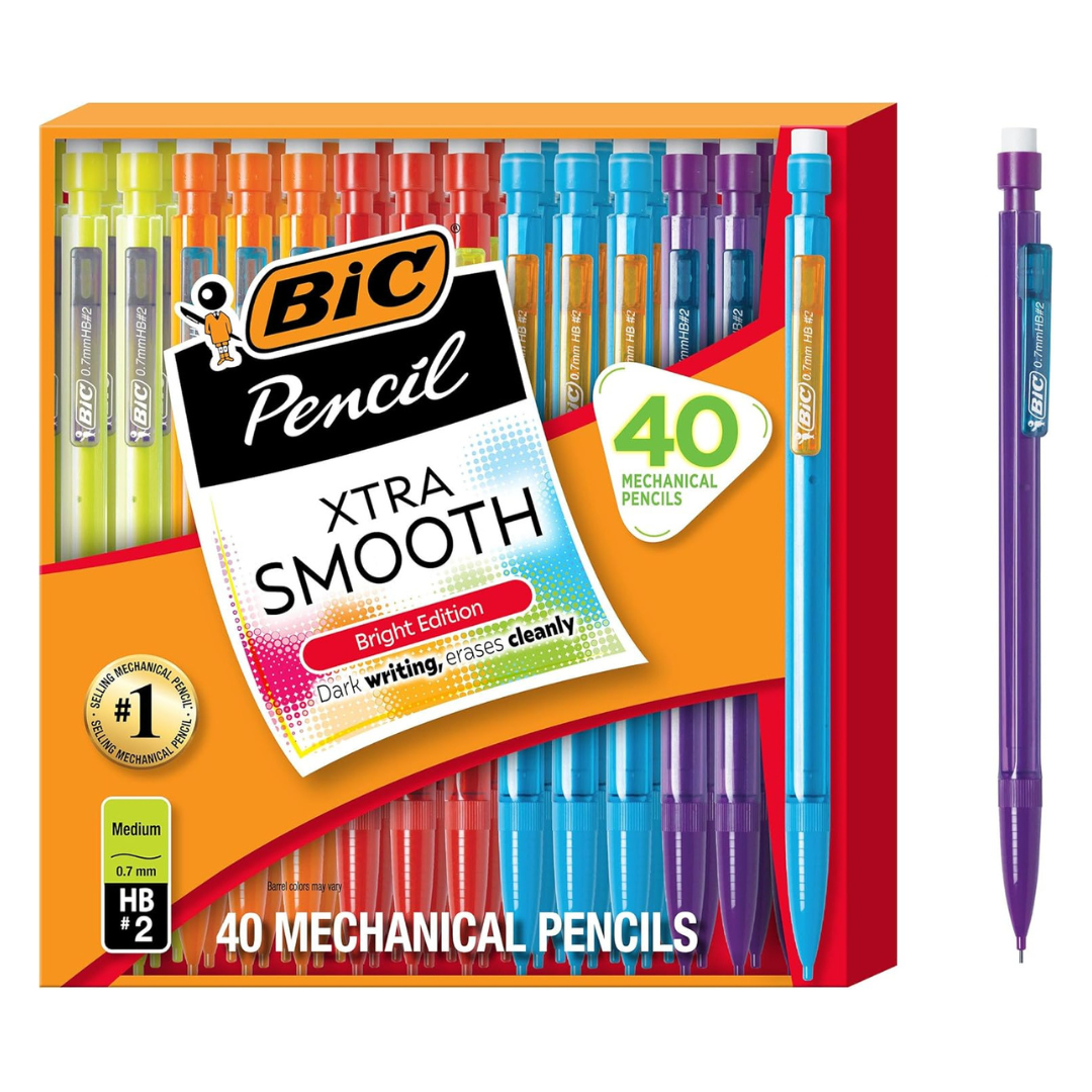 40-Count BIC Xtra-Smooth Mechanical Pencils Pack With Erasers